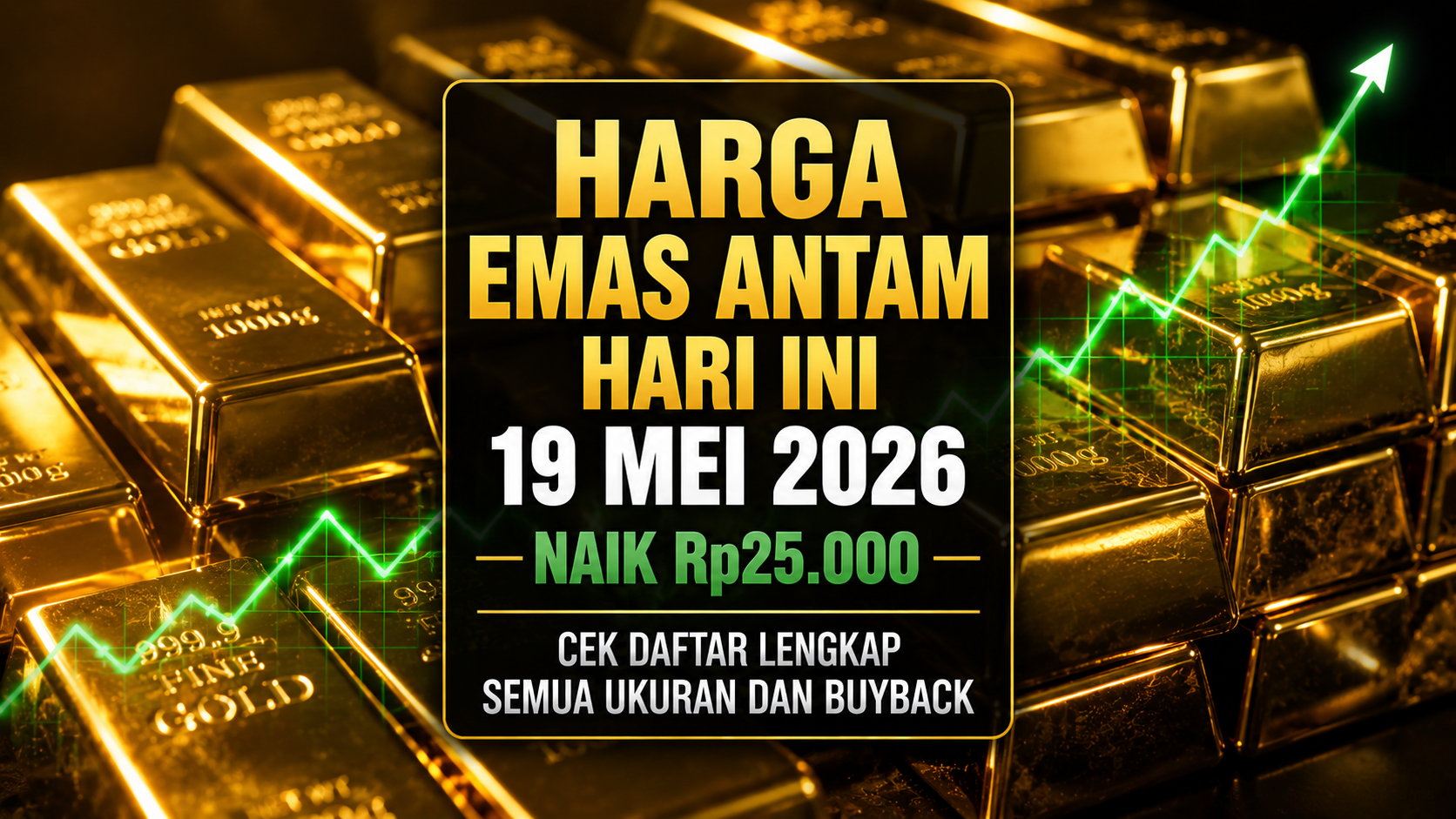 harga emas Antam hari ini 19 Mei 2026 naik Rp25000 semua ukuran buyback logam mulia