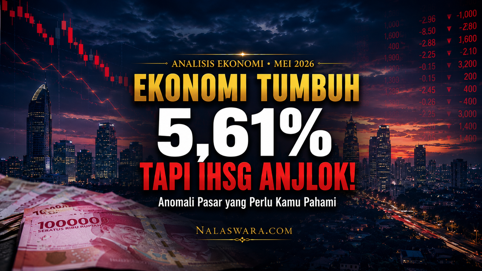 ekonomi Indonesia mei 2026 tumbuh 5,61 persen IHSG anjlok rupiah melemah Mei 2026 analisis pasar investasi